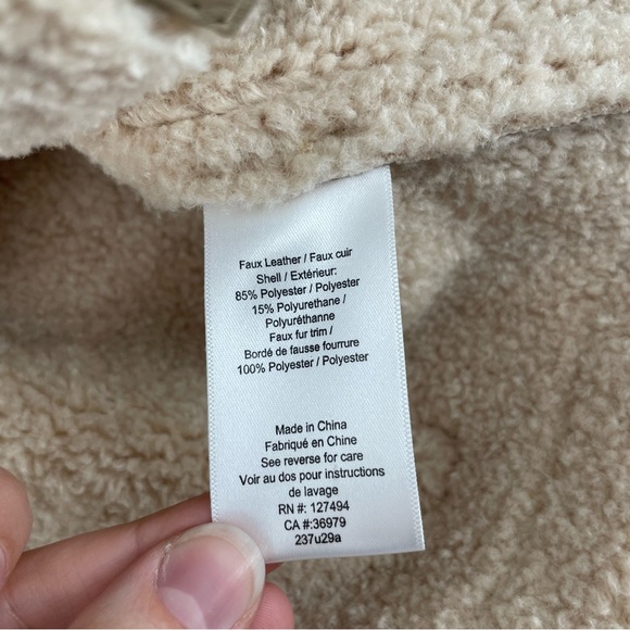 Heartloom Women’s Xander Vest Tan Wheat Sherpa Faux Leather Relaxed Fit L - Picture 8 of 8